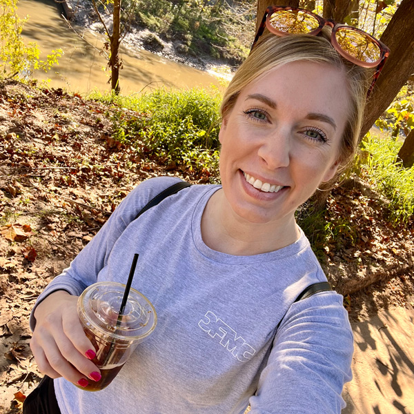 Happy traveler outside